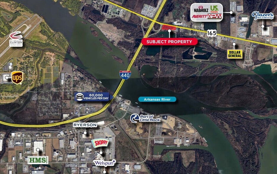I-1440 & Hwy 165, North Little Rock, AR for sale - Aerial - Image 2 of 2