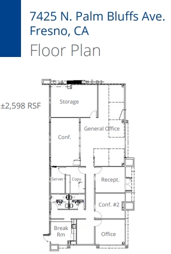 7425 N Palm Bluffs Ave, Fresno, CA for lease - Floor Plan - Image 3 of 3