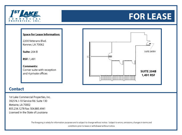 2200 Veterans Memorial Blvd, Kenner, LA for lease Floor Plan- Image 1 of 6