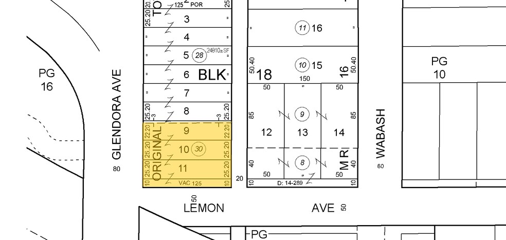 422 S Glendora Ave, Glendora, CA for lease - Plat Map - Image 2 of 2