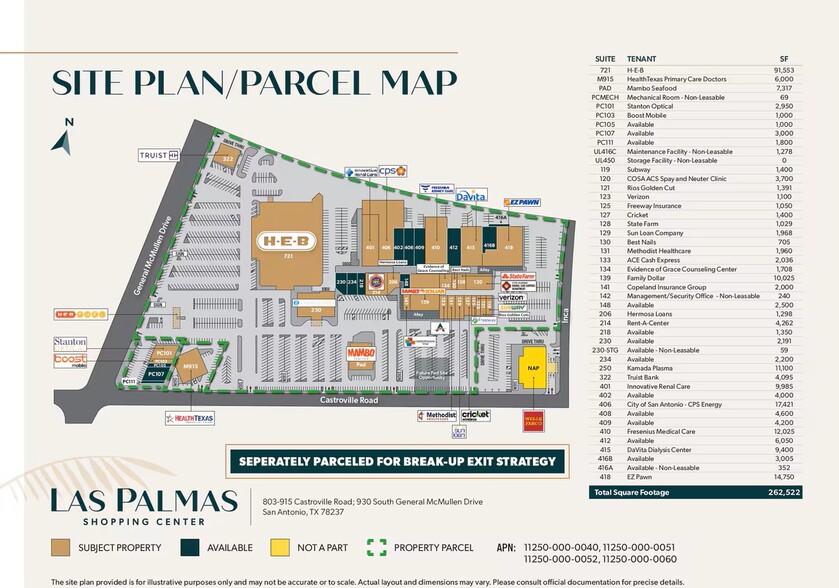 Las Palmas Shopping Center portfolio of 7 properties for sale on LoopNet.com - Site Plan - Image 2 of 4