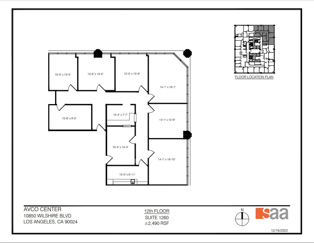 10850 Wilshire Blvd, Los Angeles, CA for lease Floor Plan- Image 1 of 1