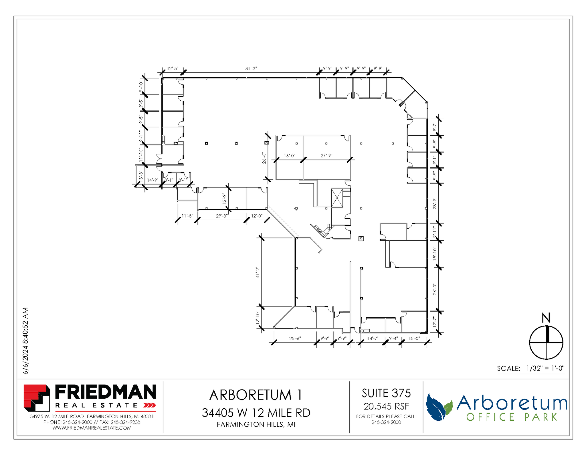 34405 W 12 Mile Rd, Farmington Hills, MI for lease Floor Plan- Image 1 of 2