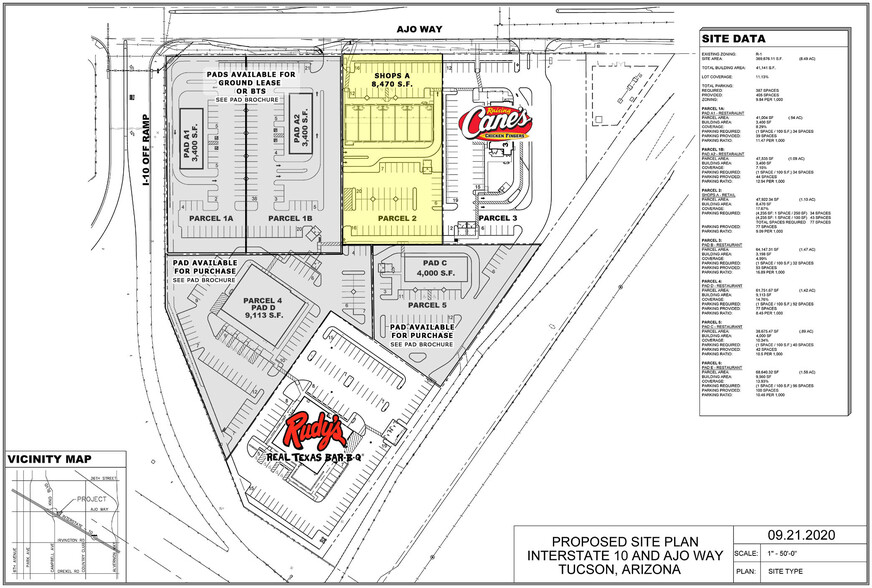 2100-2180 E Ajo Way, Tucson, AZ for lease - Site Plan - Image 2 of 6