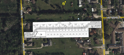 114 Santa Fe, Ennis, TX - aerial  map view