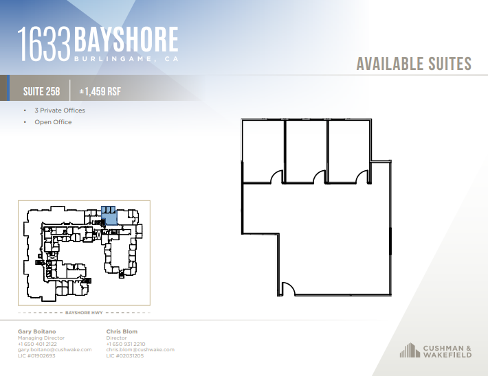 1633 Bayshore Hwy, Burlingame, CA for lease - Floor Plan - Image 2 of 8