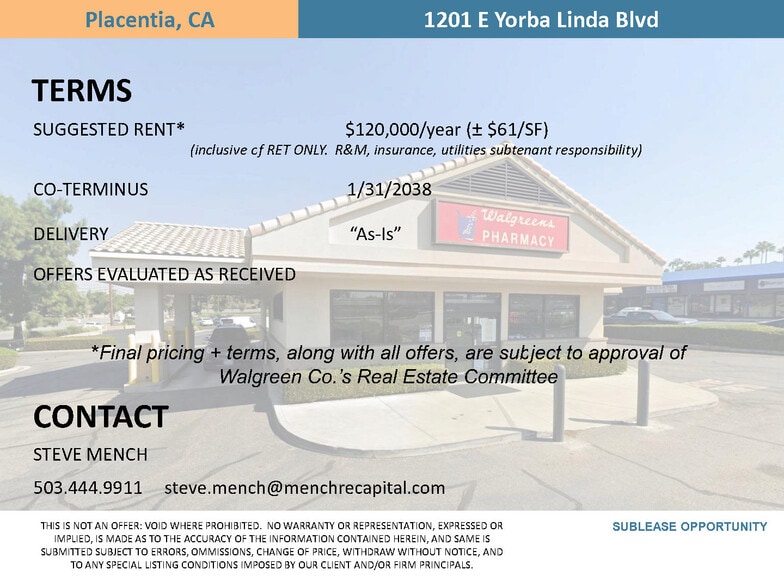 1201 E Yorba Linda Blvd, Placentia, CA for lease - Building Photo - Image 1 of 8