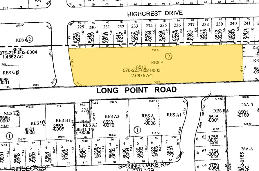 8510-8528 Long Point Rd, Houston, TX for lease - Plat Map - Image 2 of 2