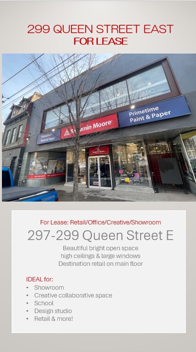 297-299 Queen St E, Toronto, ON for lease Building Photo- Image 1 of 7