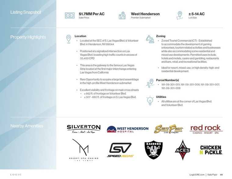 SEC S Las Vegas Blvd. & Volunteer, Henderson, NV for sale - Building Photo - Image 2 of 8