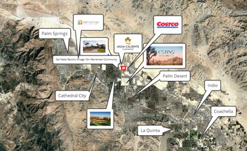 N Dinah Shore Dr @ Bob Hope Dr, Rancho Mirage, CA - AERIAL  map view