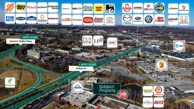 2424 N Roan St, Johnson City, TN - AERIAL  map view