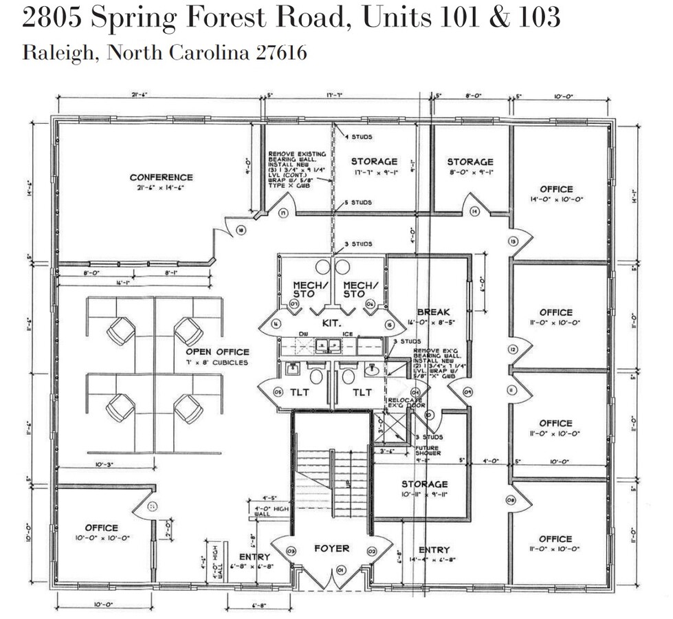 2805 Spring Forest Rd, Raleigh, NC 27616 - Unit 101-103 -  - Floor Plan - Image 1 of 1