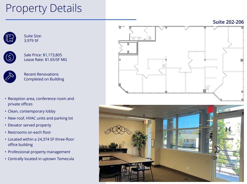 41707 Winchester Rd, Temecula, CA 92590 - Unit 202-206 -  - Floor Plan - Image 1 of 1