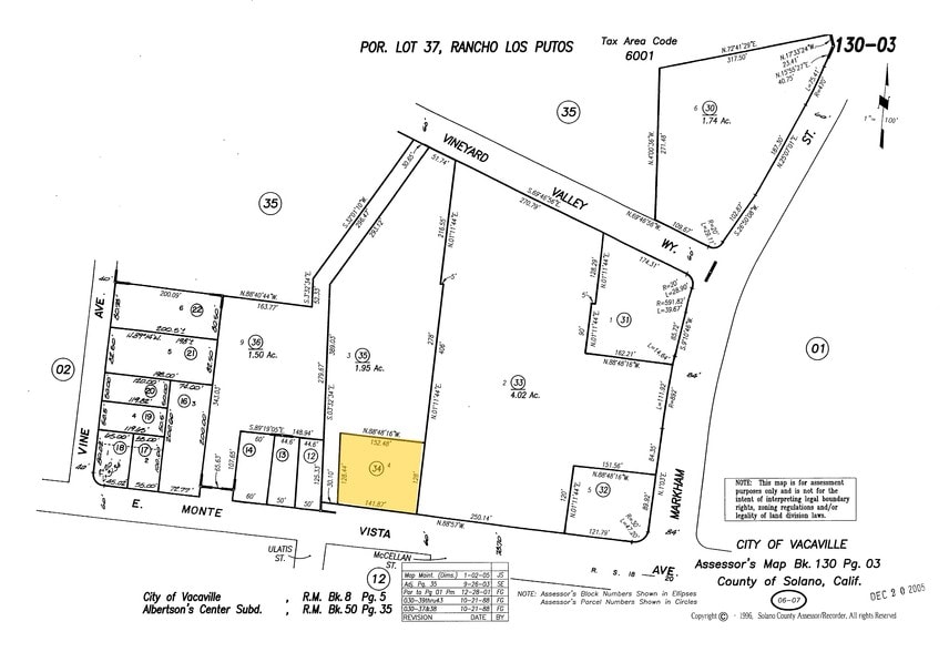 741-747 E Monte Vista Ave, Vacaville, CA for lease - Plat Map - Image 2 of 20