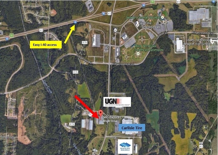 2495 Dr F E Wright Dr, Jackson, TN for lease - Aerial - Image 2 of 2