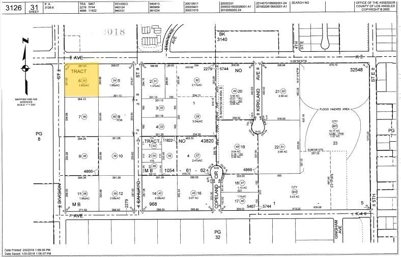 E Avenue K & Division St, Lancaster, CA for sale - Plat Map - Image 1 of 1