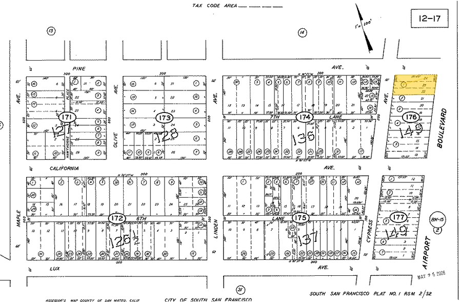 111 Pine Ave, South San Francisco, CA for lease - Plat Map - Image 2 of 20