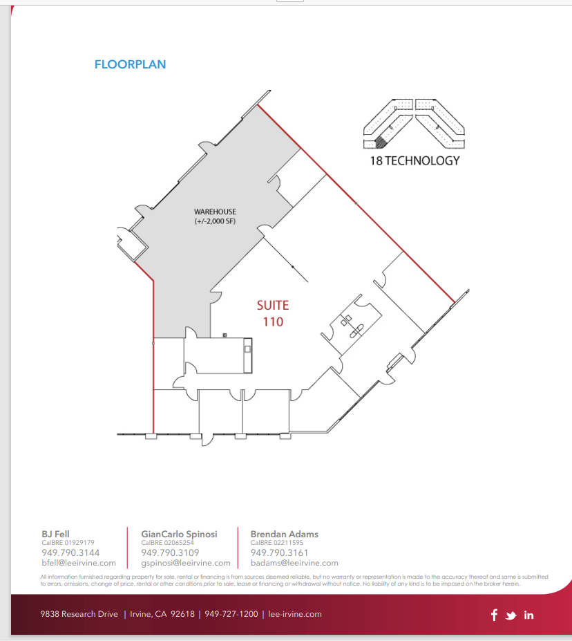 18 Technology Dr, Irvine, CA for lease Floor Plan- Image 1 of 1