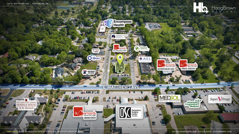 1107 E Matthews Ave, Jonesboro, AR for lease - Aerial - Image 3 of 4