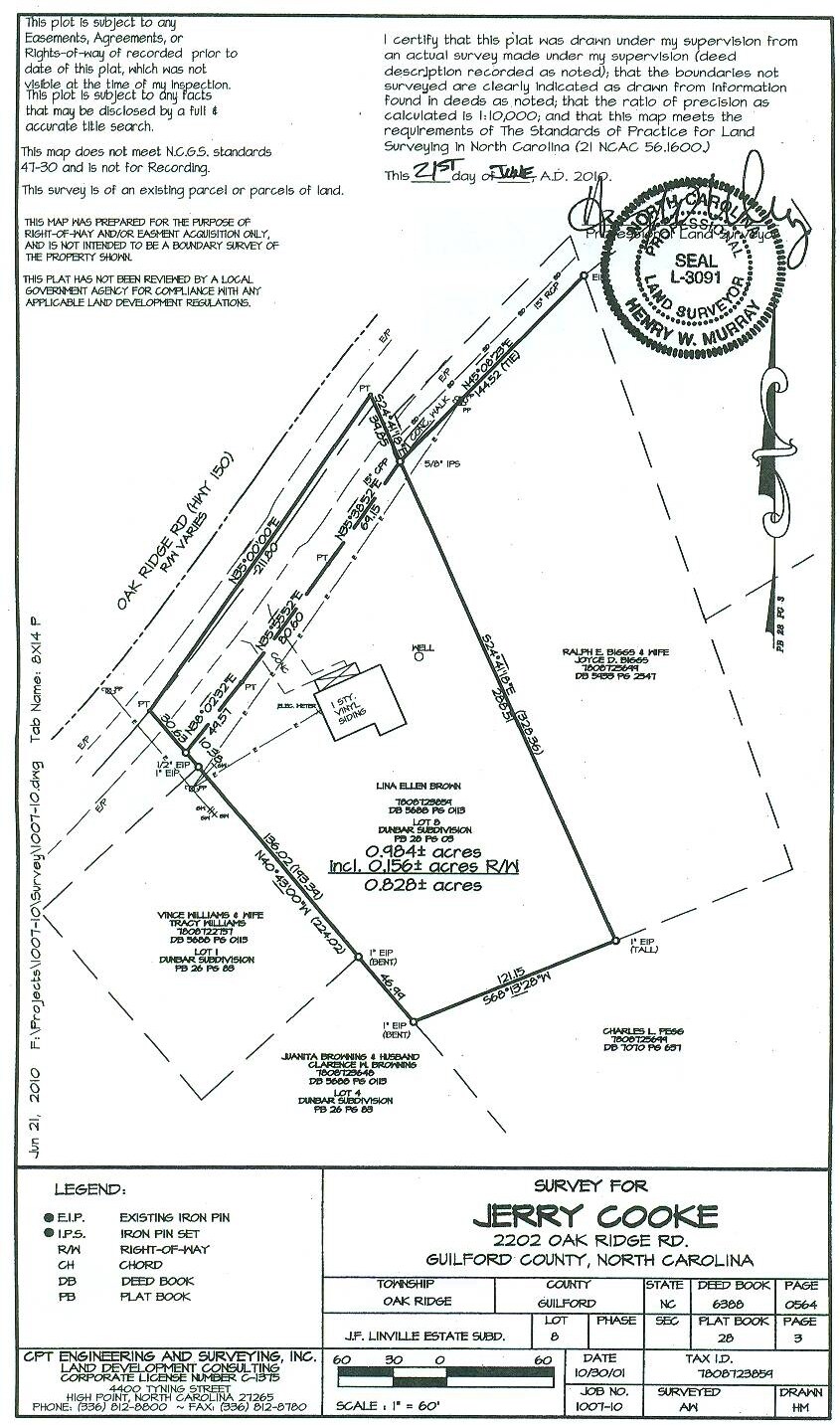 2202-2204 Oak Ridge Rd, Oak Ridge, NC for sale Plat Map- Image 1 of 1