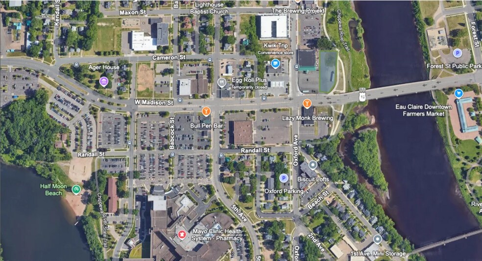 10 W Madison St, Eau Claire, WI for lease - Aerial - Image 1 of 3