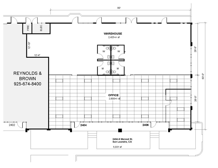 2400-2406 Merced St, San Leandro, CA for lease - Floor Plan - Image 2 of 4