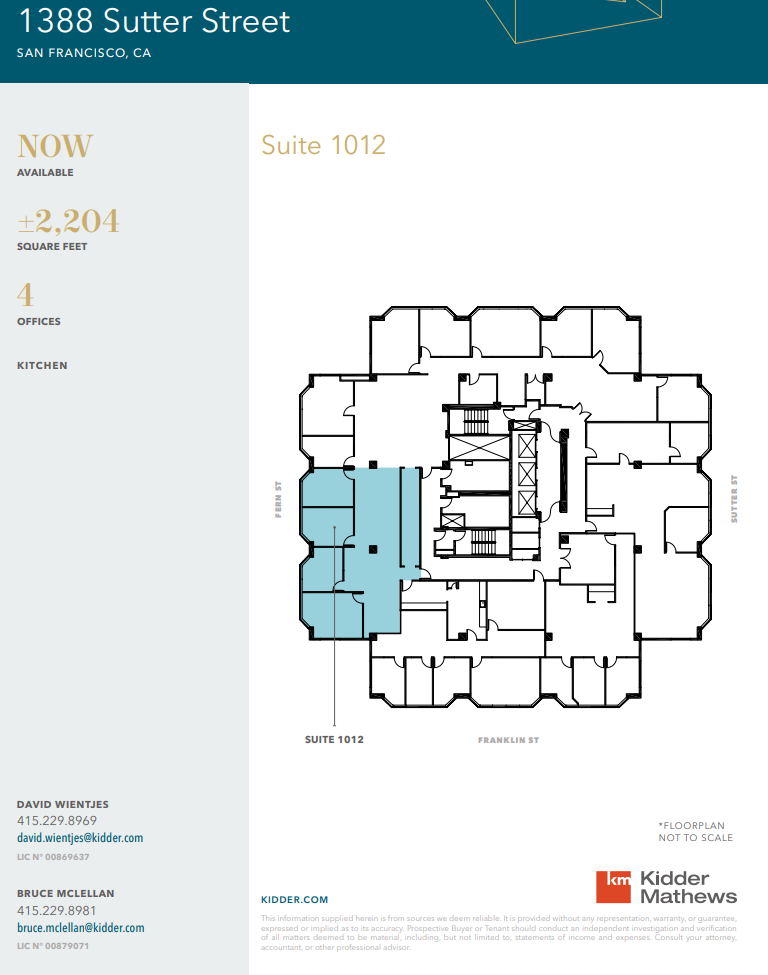 1388 Sutter St, San Francisco, CA for lease Floor Plan- Image 1 of 1