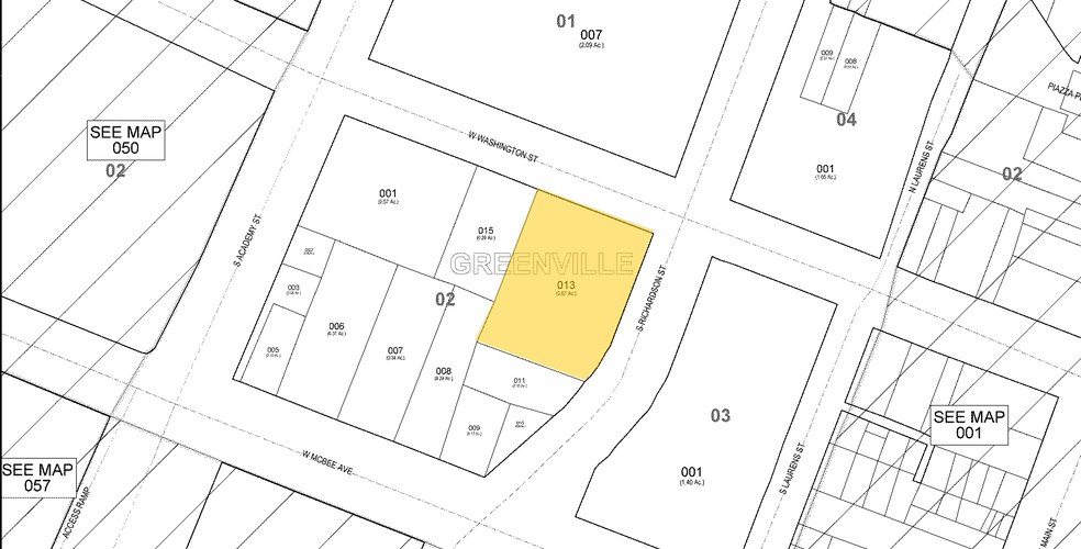 201 W Washington St, Greenville, SC for lease - Plat Map - Image 3 of 10