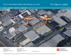 1001-1007 Varian St, San Carlos, CA - AERIAL  map view