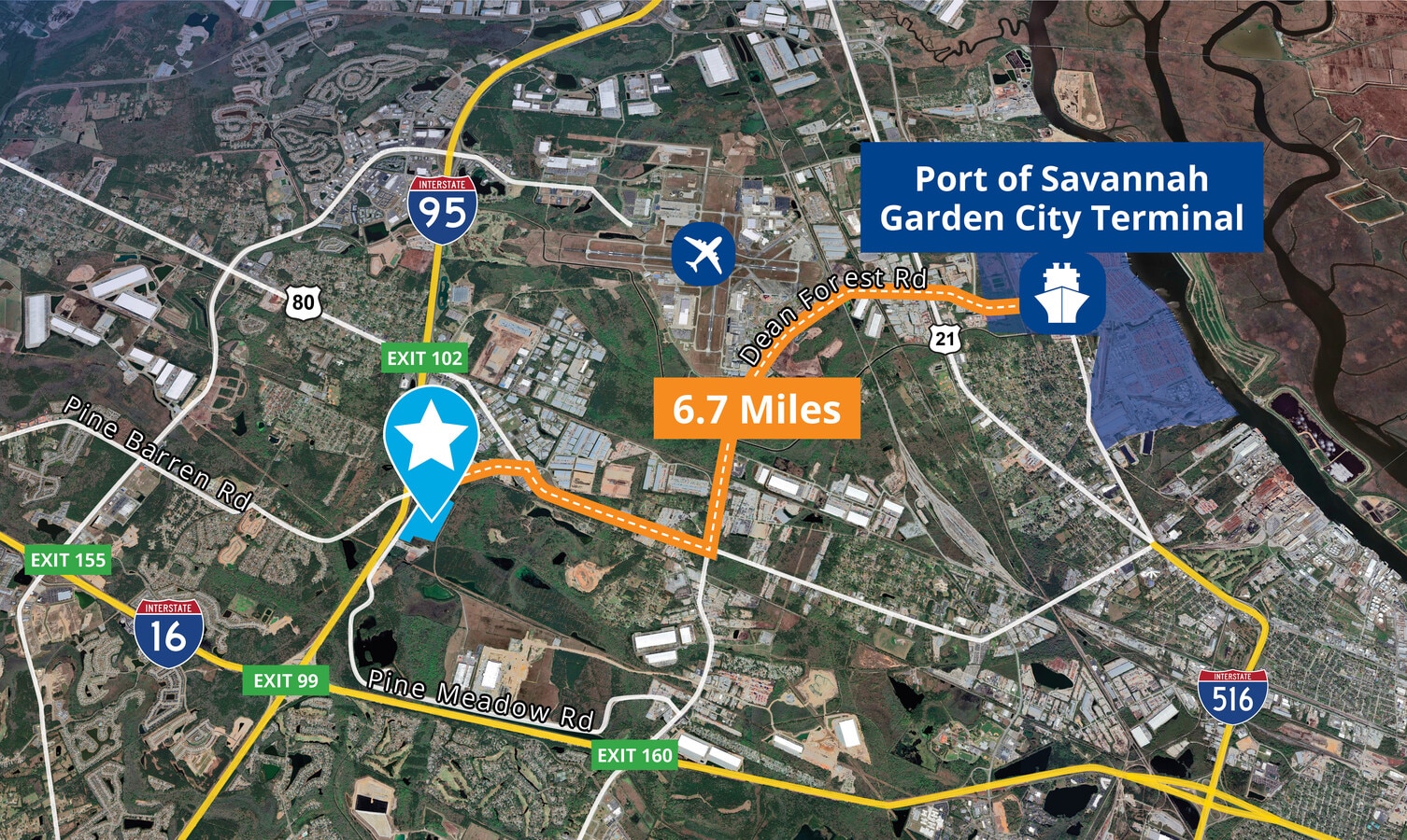 Pine Barren Road & Pine Meadow rd, Pooler, GA 31322 Pine Barren