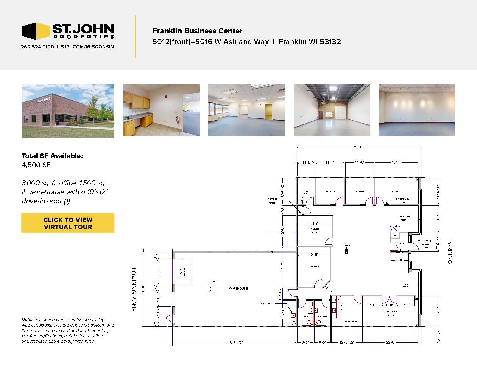 5000-5040 Ashland Way, Franklin, WI for lease Floor Plan- Image 1 of 9