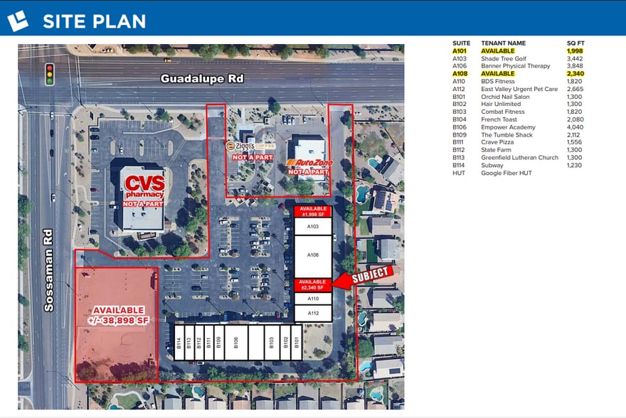 7641-7659 E Guadalupe Rd, Mesa, AZ for lease - Site Plan - Image 2 of 11