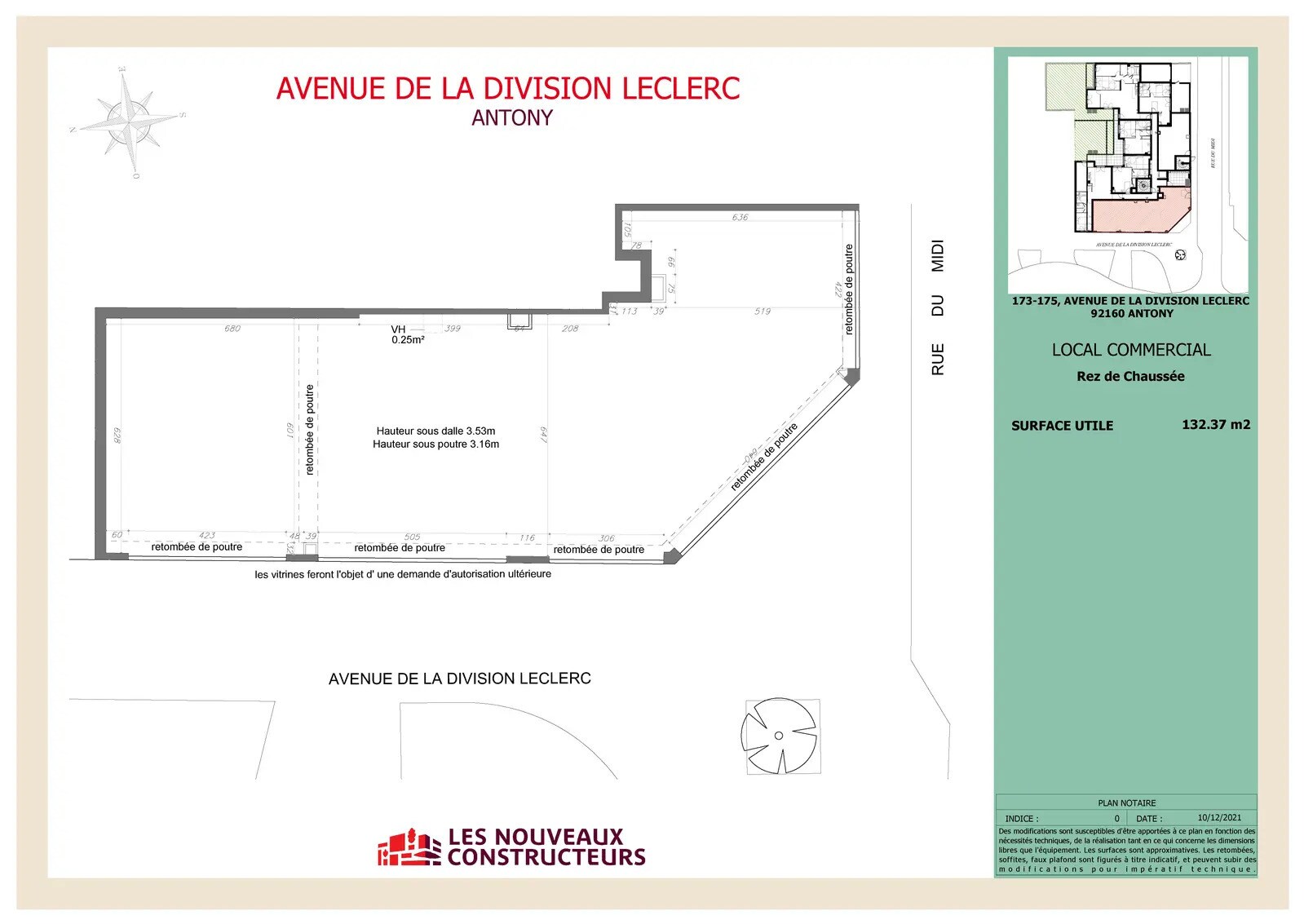 173 Avenue De La Division Leclerc, Antony for lease Floor Plan- Image 1 of 2