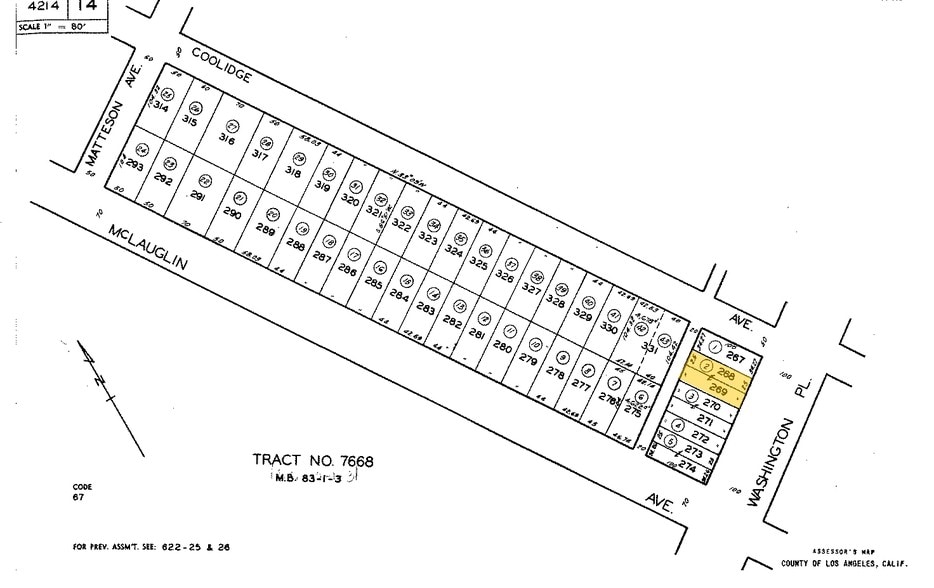 11605-11609 Washington Pl, Los Angeles, CA for sale - Plat Map - Image 2 of 16