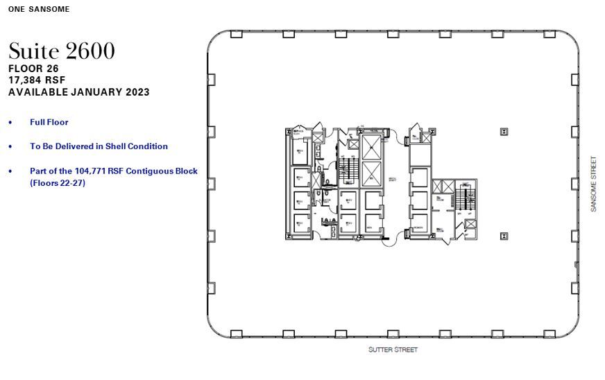 1 Sansome St, San Francisco, CA for lease Floor Plan- Image 1 of 1