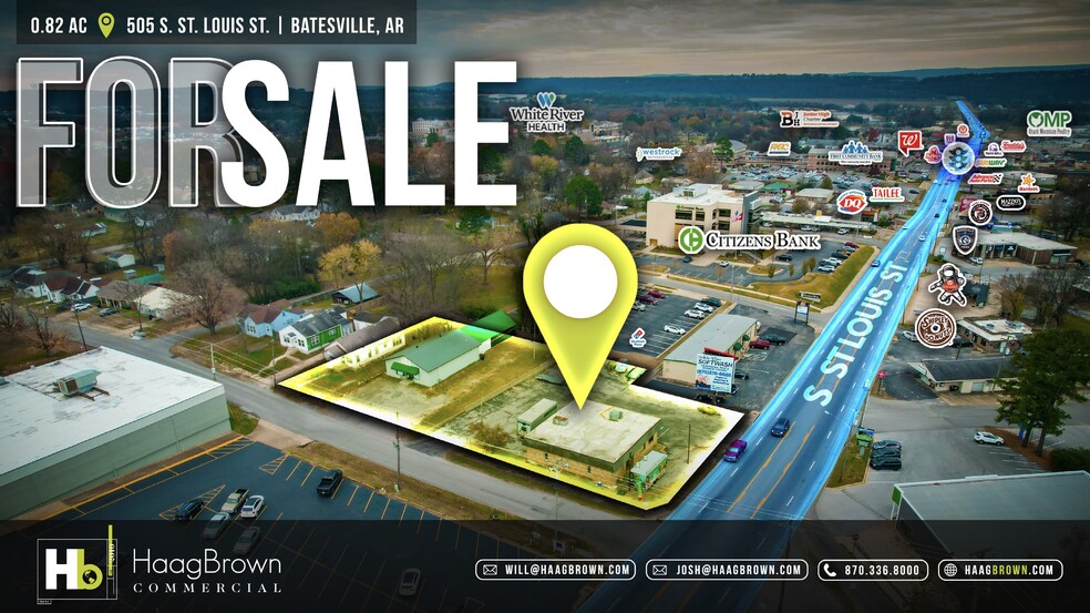 505 S Saint Louis St, Batesville, AR for sale - Aerial - Image 1 of 4