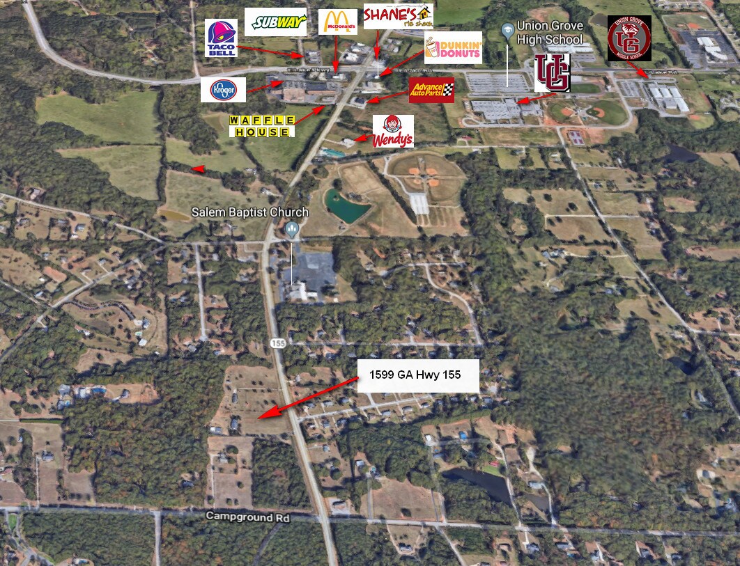 1599 Highway 155, McDonough, GA for sale Aerial- Image 1 of 1