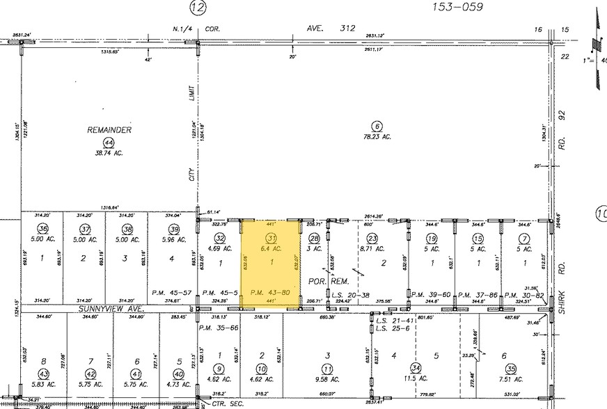 7530 W Sunnyview Ave, Visalia, CA for lease - Plat Map - Image 2 of 2