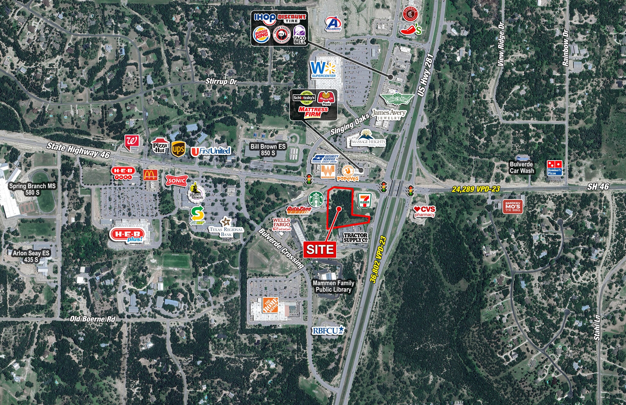 SWC Hwy 281 & SH 46, Bulverde, TX for sale Aerial- Image 1 of 1