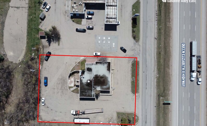 49 Gasoline Aly E, Red Deer County, AB for sale Aerial- Image 1 of 3