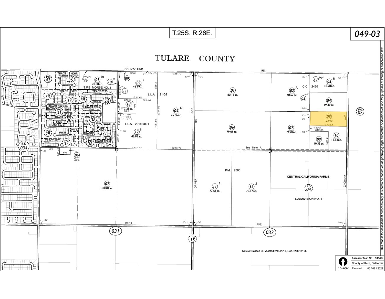 10443 Hronis Rd, Delano, CA for sale Plat Map- Image 1 of 2