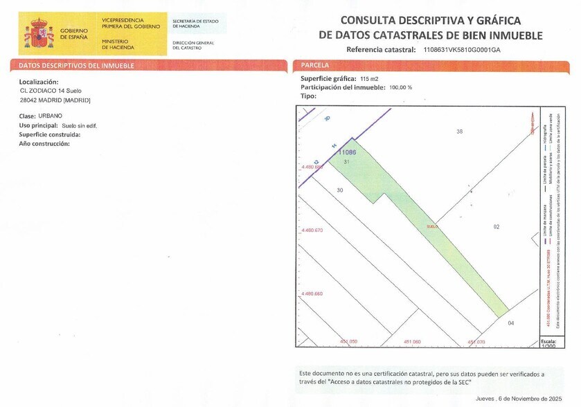 Land in Madrid, Madrid for sale - Plat Map - Image 2 of 3