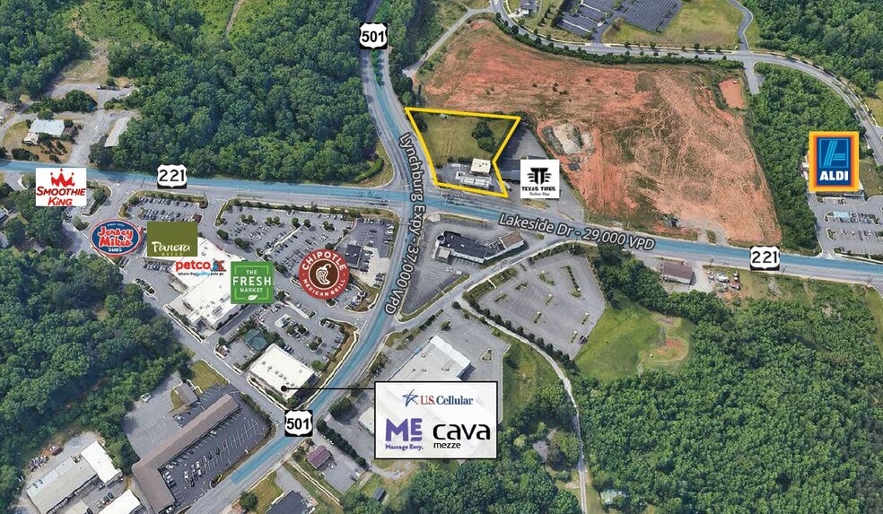 2501 Lakeside Dr, Lynchburg, VA for lease - Aerial - Image 1 of 3