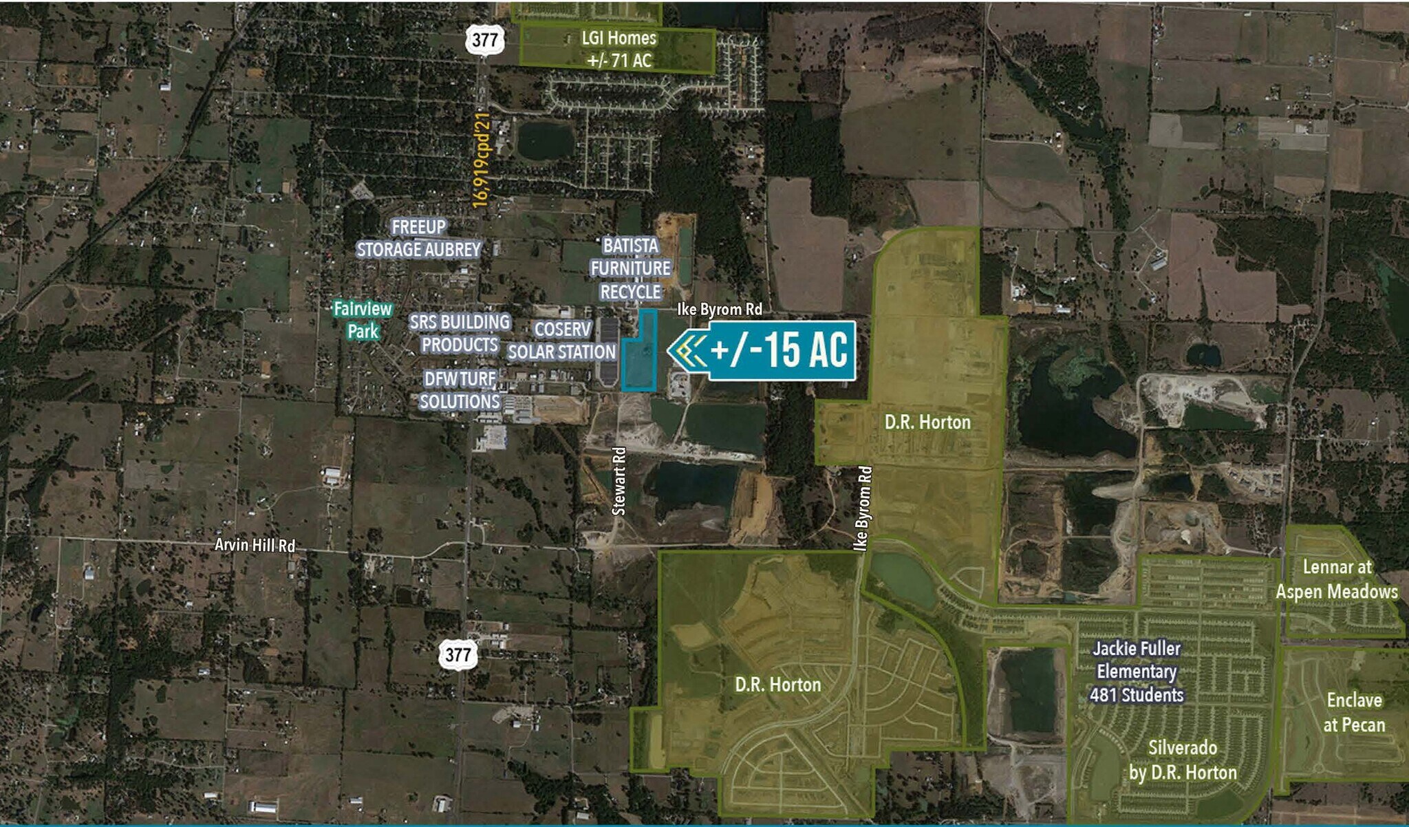 9080 Ike Byrom rd, Aubrey, TX for sale Aerial- Image 1 of 1