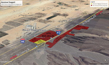 Interstate 40 and Hidden Springs Road -, Daggett, CA - AERIAL map view - Image1