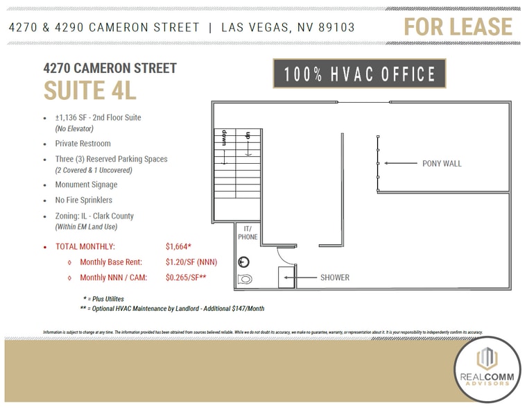 4290 Cameron St, Las Vegas, NV for lease - Floor Plan - Image 3 of 5