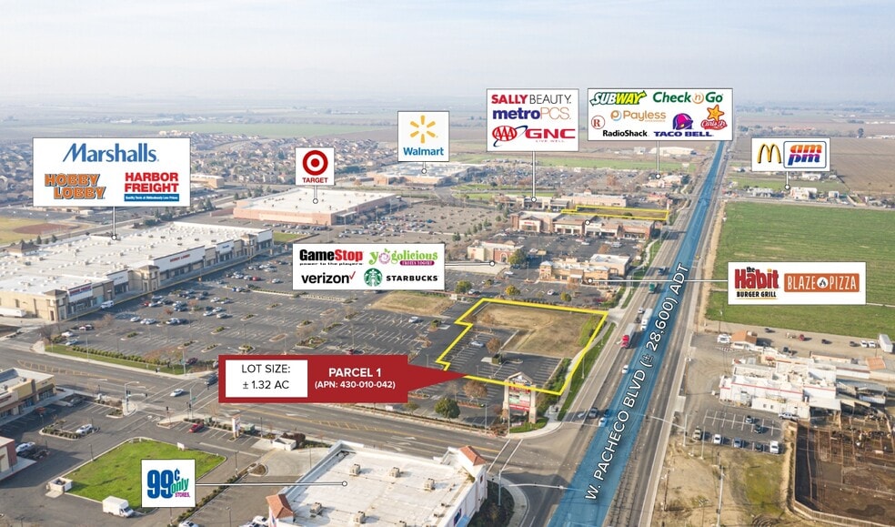Swc Pacheco Boulevard & Ortigalita Rd, Los Banos, CA for lease - Aerial - Image 2 of 5