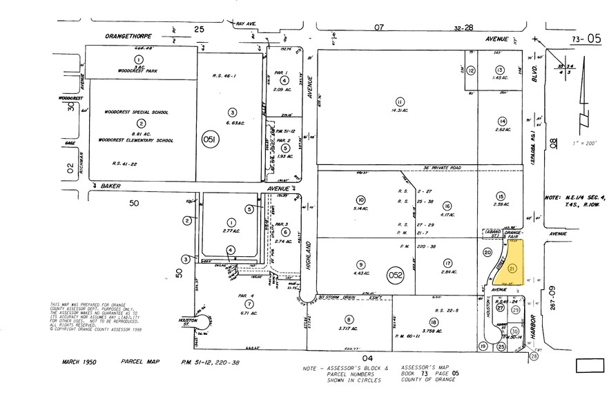 1565-1577 S Harbor Blvd, Fullerton, CA for sale - Plat Map - Image 1 of 1