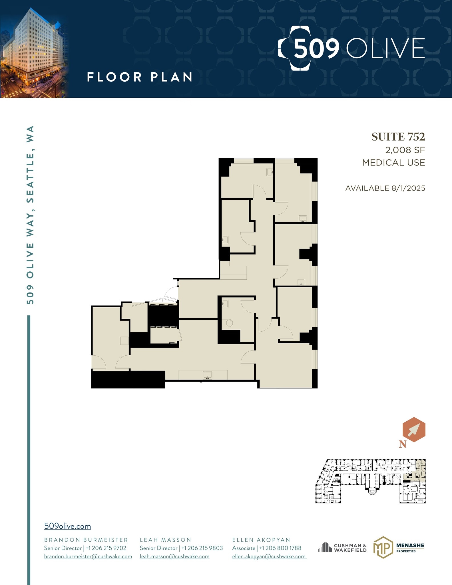 509 Olive Way, Seattle, WA for lease Floor Plan- Image 1 of 1